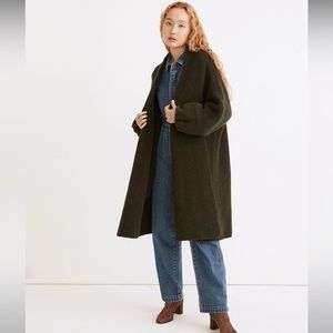 Madewell Glenridge Shawl Collar Sweater Coat in Olive